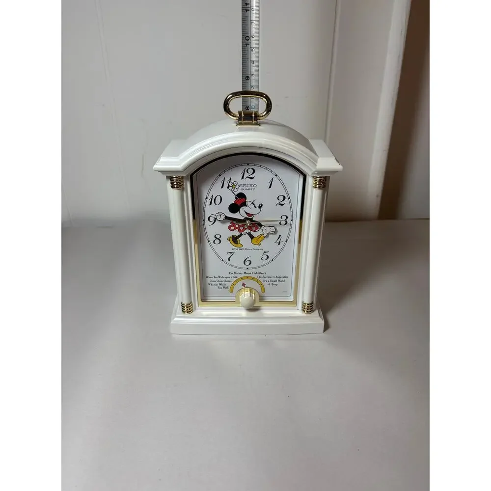 Vintage Seiko Disney Minnie Mouse Musical Alarm Clock QFE120W Cal 34604 Japan